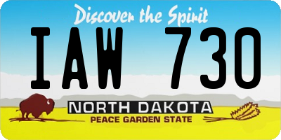 ND license plate IAW730