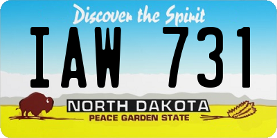 ND license plate IAW731