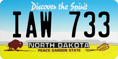 ND license plate IAW733