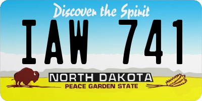 ND license plate IAW741