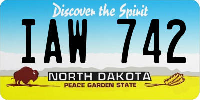 ND license plate IAW742