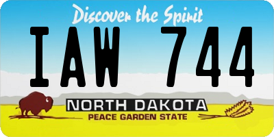ND license plate IAW744