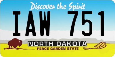 ND license plate IAW751
