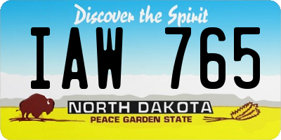 ND license plate IAW765