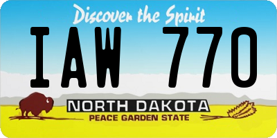 ND license plate IAW770