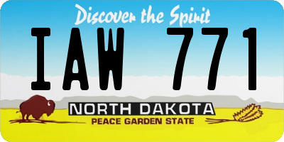 ND license plate IAW771