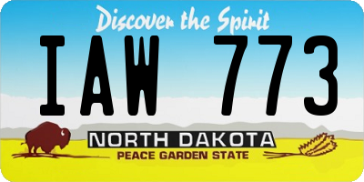 ND license plate IAW773