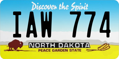 ND license plate IAW774