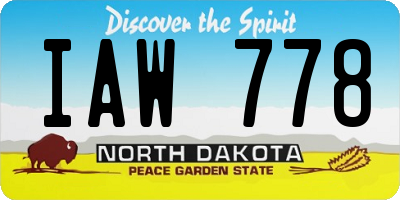 ND license plate IAW778