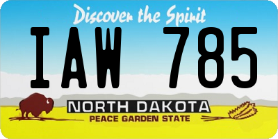 ND license plate IAW785