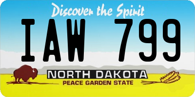 ND license plate IAW799