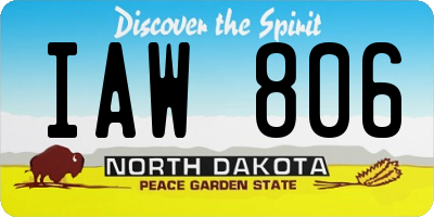 ND license plate IAW806