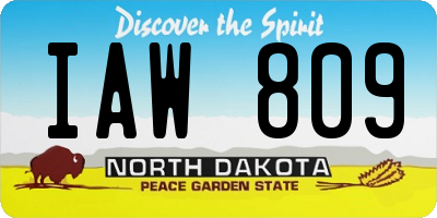 ND license plate IAW809