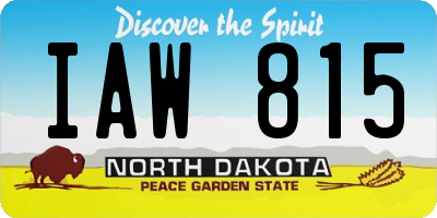 ND license plate IAW815