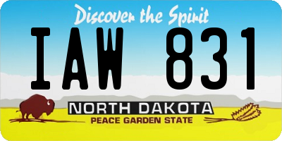 ND license plate IAW831