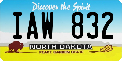 ND license plate IAW832
