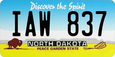 ND license plate IAW837