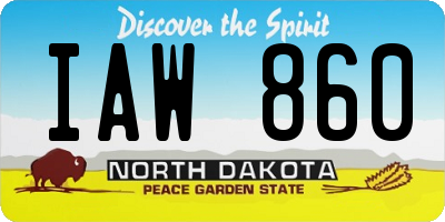 ND license plate IAW860