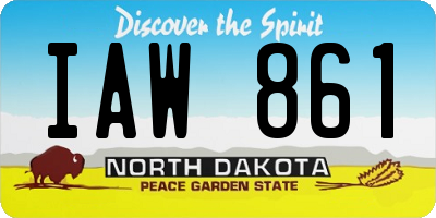 ND license plate IAW861