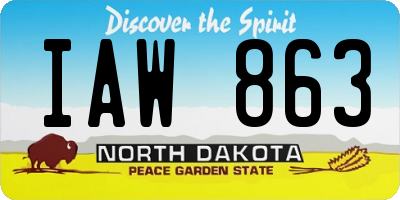 ND license plate IAW863