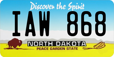 ND license plate IAW868