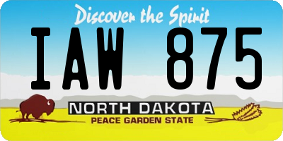 ND license plate IAW875