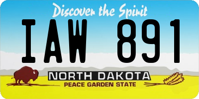 ND license plate IAW891