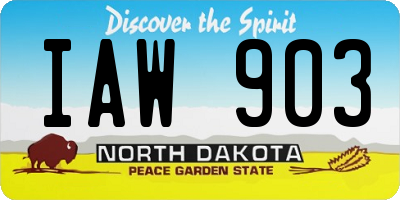 ND license plate IAW903