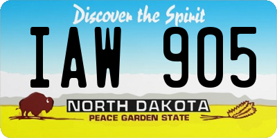 ND license plate IAW905