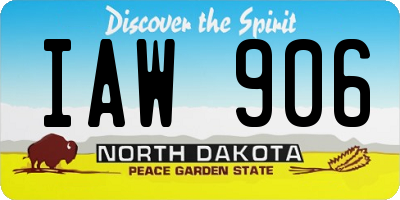 ND license plate IAW906