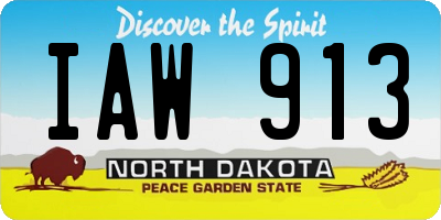 ND license plate IAW913