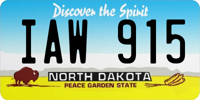 ND license plate IAW915
