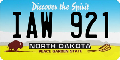 ND license plate IAW921