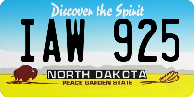 ND license plate IAW925