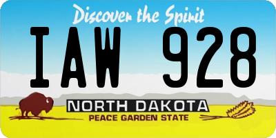 ND license plate IAW928