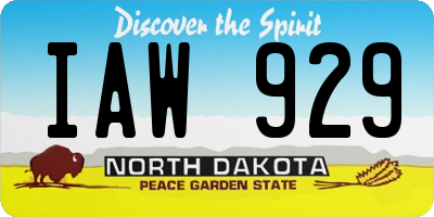 ND license plate IAW929
