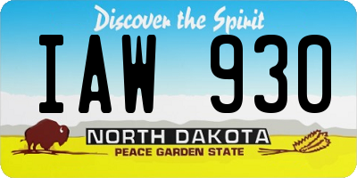 ND license plate IAW930