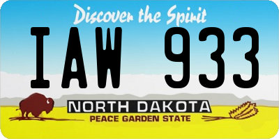 ND license plate IAW933
