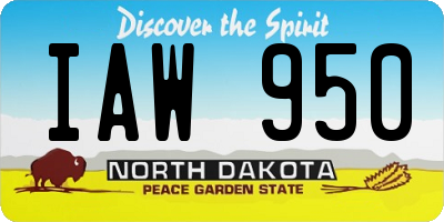 ND license plate IAW950
