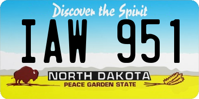ND license plate IAW951