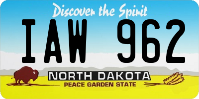 ND license plate IAW962