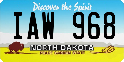 ND license plate IAW968