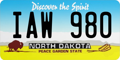 ND license plate IAW980