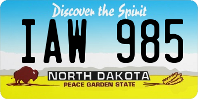 ND license plate IAW985