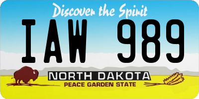 ND license plate IAW989