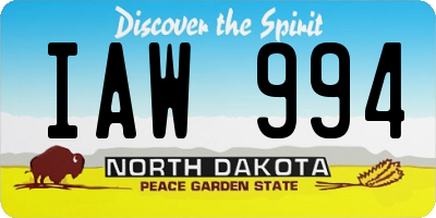 ND license plate IAW994