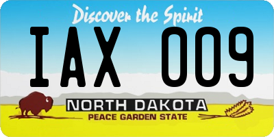 ND license plate IAX009