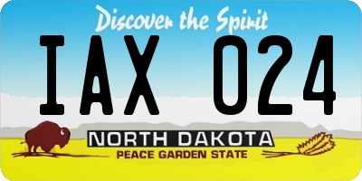 ND license plate IAX024