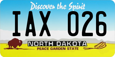 ND license plate IAX026