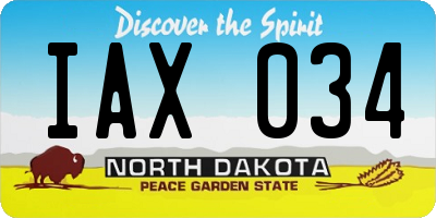 ND license plate IAX034
